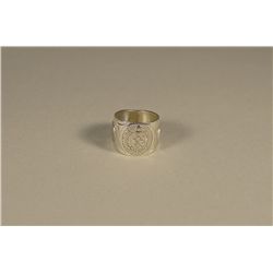 Carved NWC Native Sterling Turtle Clan Ring By Barry Wilson Kemano-Kitlope, BC