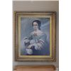 Image 1 : Large 19th Century Oil on Canvas Portrait of a Lady in Period Dress
