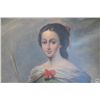 Image 2 : Large 19th Century Oil on Canvas Portrait of a Lady in Period Dress