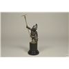 Image 1 : C.1900 Antique Royal Hampshire? Unusual Pewter Figure on Hardstone Base