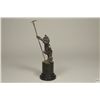 Image 2 : C.1900 Antique Royal Hampshire? Unusual Pewter Figure on Hardstone Base