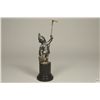 Image 3 : C.1900 Antique Royal Hampshire? Unusual Pewter Figure on Hardstone Base