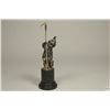 Image 5 : C.1900 Antique Royal Hampshire? Unusual Pewter Figure on Hardstone Base