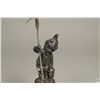 Image 6 : C.1900 Antique Royal Hampshire? Unusual Pewter Figure on Hardstone Base
