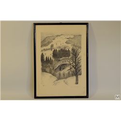 1938 Framed Etching - Alfred Staerkle  Signed and Dated in Pencil