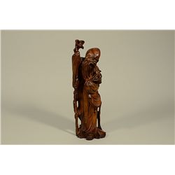 Antique Chinese Boxwood Carving of `Immortal` Figure