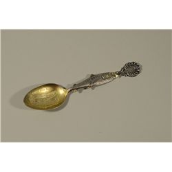 C. 1910 Canadian Parcel-Gilt Sterling Souvenir Spoon "Fraser River Salmon"