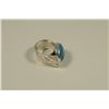 Image 1 : NWC Native Carved Silver Ring with Turquoise by Barry Wilson Haisla - Kemano, B.C.