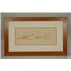 Image 1 : Original Red Chalk Drawing - Figure Study 'Reclining Nude' Signed Maria Gabankova (Czechoslovakian/C