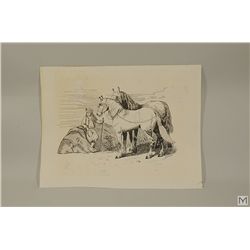 Original  Pen and Ink Drawing on Paper -  Signed: Laluk GyÃ¶rgy?