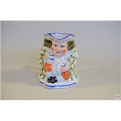 Antique English Painted Toby Jug C.1830 - Orange & Green - Some Paint Loss