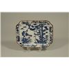 Image 1 : Unusual - Unmarked Rectangular Dish, Blue & White Imari Pattern - Birds & Gardens
