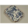 Image 2 : Unusual - Unmarked Rectangular Dish, Blue & White Imari Pattern - Birds & Gardens