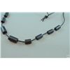 Image 2 : 10 Rare & Unusal Carved HAIDA Northwest Coast Argilite TUBE Beads on Leather String