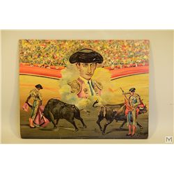 Vintage Oil on Masonite Portrait of Spanish Bullfighter MATADOR MANOLETE (1917-1947)