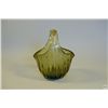 Image 1 : ITALIAN Murano Iridescent Green & Gold Art Glass Handled Vase