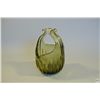 Image 2 : ITALIAN Murano Iridescent Green & Gold Art Glass Handled Vase