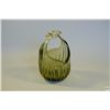 Image 3 : ITALIAN Murano Iridescent Green & Gold Art Glass Handled Vase