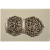 Image 1 : Antique British Colonial Coin Silver Victorian Styled Buckle   - Tests at 900+ fine