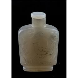 19th Century Chinese White Jade Snuff Bottle