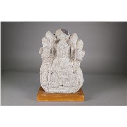 Chinese Hardstone Carved Guanyin Buddha
