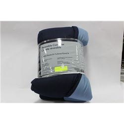 BLUE/NAVY REVERSIBLE BLANKET 86" X 86"