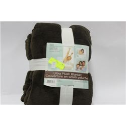 ULTRA - PLUSH BLANKET ON CHOICE: BROWN
