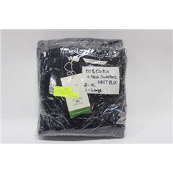 BUNDLE OF COTTON V-NECK SWEATERS (NAVY BLUE)