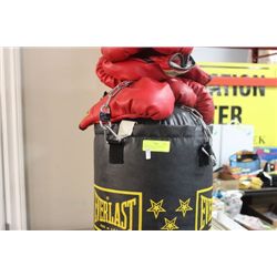 PUNCHING BAG W/ TWO PAIRS OF PUNCHING GLOVES