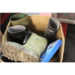 BOX OF BOOTS/RUNNERS AND  CAR ACCESSORY COLLECTION