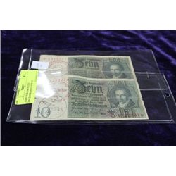 2 NAZI SS BANK NOTES 1 CONCENTRAION CAMP X2