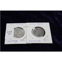 GERMAN COINS 1921-1923 X2