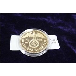 GOLD PLATED COPY OF GERMAN NAZI COIN