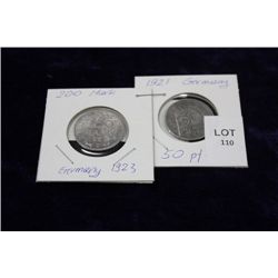 GERMAN COINS FROM 1921-1923 X 2