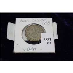 GERMAN NAZI 1938 SILVER COIN