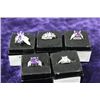 Image 1 : STAMPED 925 SILVER LADIES LAB AMETHYST RING X 5