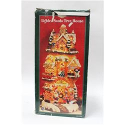 LIGHTED SANTA TREE HOUSE