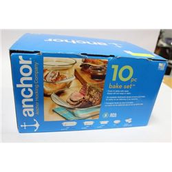 10PC. ANCHOR HOCKINGS BAKE SET
