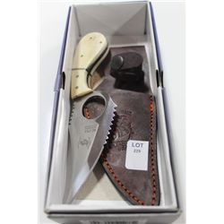 SMALL BONE HANDLED KNIFE W CASE ON CHOICE