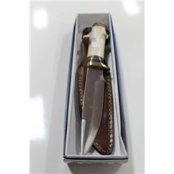 MEDIUM  BONE HANDLED KNIFE W CASE