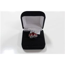 STAMPED .925 LAB RUBY RING ON CHOICE: SIZE 7