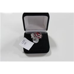 STAMPED .925 LAB RUBY RING ON CHOICE: SIZE 9