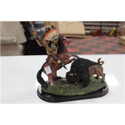 INDIAN BRAVE & BUFFALO ORNAMENT