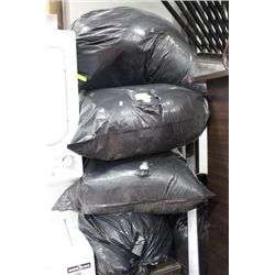 STACK OF SHOWHOME PILLOWS/BLANKETS ETC