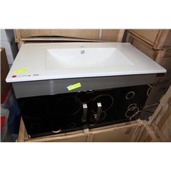 NEW BJS 1050 BLACK AND GREY FLOATING BATHROOM