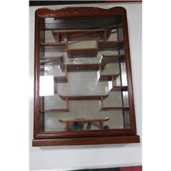 MOHAGANY WALL HANGING DISPLAY SHELF