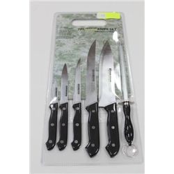NEW GERMAN STYLE 7PC KNIFE SET W CUTTING BOARD