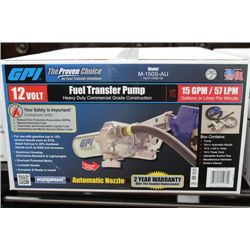 GPI 12 VOLT 15 GPM FUEL TRANSFER PUMP