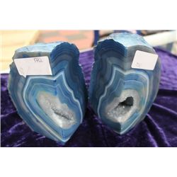 SHOWHOME PAIR OF BRAZILIAN QUARTZ CUT BOOKENDS