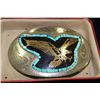 Image 1 : SILVER & TURQUOISE BELT BUCKLE